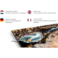 KitchenYeah Spatscherm keuken 100x65 cm - Kookplaat achterwand Marmerlook - Goud - Zwart - Glitter - Chic - Muurbeschermer - Spatwand fornuis - Hoogwaardig aluminium