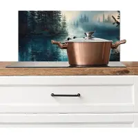 KitchenYeah Spatscherm keuken 60x30 cm - Kookplaat achterwand Bos - Water - Eenden - Mistig - Muurbeschermer - Spatwand fornuis - Hoogwaardig aluminium