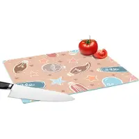 KitchenYeah Glazen Snijplank - 39x28 - Cartoon - Pastel - Patronen - Lamp - Snijplanken Glas