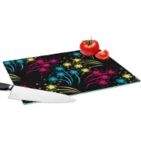 KitchenYeah Glazen Snijplank - 39x28 - Vuurwerk - Patroon - Oud en Nieuw - Snijplanken Glas