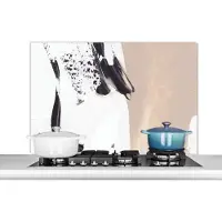 KitchenYeah Spatscherm keuken 100x65 cm - Kookplaat achterwand Verf - Design - Abstract - Muurbeschermer - Spatwand fornuis - Hoogwaardig aluminium