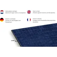 KitchenYeah Spatscherm - Muurbeschermer - Leer - Blauw - Structuur - Dierenhuid - 120x80 cm - Spatwand fornuis