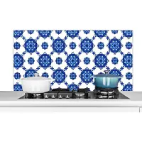 KitchenYeah Spatscherm keuken 120x60 cm - Kookplaat achterwand Portugal - Bloemen - Design - Muurbeschermer - Spatwand fornuis - Hoogwaardig aluminium