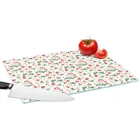 KitchenYeah Glazen Snijplank - 39x28 - Zomer - Bloemen - Patronen - Snijplanken Glas