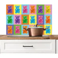 KitchenYeah Spatscherm keuken 80x55 cm - Kookplaat achterwand Art- Snoep - Kleurrijk - Muurbeschermer - Spatwand fornuis - Hoogwaardig aluminium