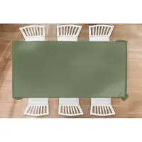 KitchenYeah Tafelkleed - Tafellaken - 260x130 cm - Groen - Effen kleur - Olijfgroen - Binnen en Buiten