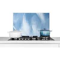 KitchenYeah Spatscherm keuken 60x40 cm - Kookplaat achterwand Blauw - Acrylverf - Design - Muurbeschermer - Spatwand fornuis - Hoogwaardig aluminium