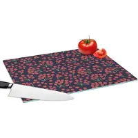 KitchenYeah Glazen Snijplank - 39x28 - Patronen - Bessen - Rood - Snijplanken Glas
