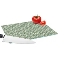 KitchenYeah Glazen Snijplank - 28x20 - Sneeuwvlok - Winter - Vintage - Patroon - Kerst - Snijplanken Glas