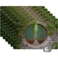 KitchenYeah Placemat - Placemats kunststof - Bamboe - Bos - Japans - Doorkijk - 45x30 cm - 6 stuks - Hittebestendig - Anti-Slip - Onderlegger - Afneembaar