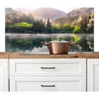 KitchenYeah Spatscherm keuken 120x60 cm - Kookplaat achterwand - Natuur landschap - Meer bergen - Muurbeschermer hittebestendig - Spatwand fornuis - Hoogwaardig aluminium - Wanddecoratie landelijk industrieel