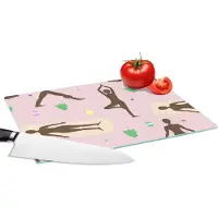 KitchenYeah Glazen Snijplank - 28x20 - Yoga - Zen - Patronen - Snijplanken Glas