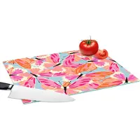 KitchenYeah Glazen Snijplank - 39x28 - Vlinders - Vliegen - Patronen - Snijplanken Glas