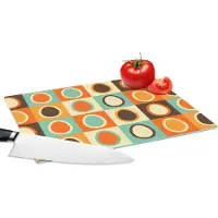 KitchenYeah Glazen Snijplank - 28x20 - Retro - Patronen - Ei - Snijplanken Glas