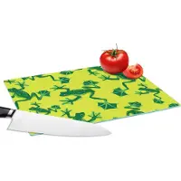 KitchenYeah Glazen Snijplank - 28x20 - Kikker - Dieren - Jungle - Patroon - Snijplanken Glas