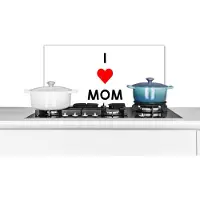 KitchenYeah Spatscherm keuken 70x30 cm - Kookplaat achterwand Spreuken - Quotes - I love mom - Mama - Muurbeschermer - Spatwand fornuis - Hoogwaardig aluminium