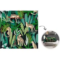 KitchenYeah Tafelkleed - Tafellaken - 100x100 cm - Jungle - Panter - Patronen - Jongens - Meiden - Planten - Binnen en Buiten