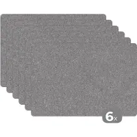 KitchenYeah Placemats - Decoratie voor op tafel - Graniet - Grijs - Structuur - Industrieel - Onderlegger - 45x30 cm - Onderleggers tafel