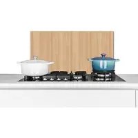 KitchenYeah Spatscherm keuken 70x30 cm - Kookplaat achterwand Naturel - Hout - Plank - Patronen - Muurbeschermer - Spatwand fornuis - Hoogwaardig aluminium