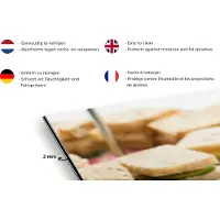 KitchenYeah Spatscherm keuken 120x80 cm - Kookplaat achterwand Ontbijt - Aardbei - Jam - Muurbeschermer - Spatwand fornuis - Hoogwaardig aluminium