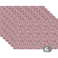 KitchenYeah Placemat - Placemats kunststof - Patroon - Terazzo - Klei - 45x30 cm - 6 stuks - Hittebestendig - Anti-Slip - Onderlegger - Afneembaar
