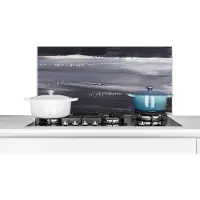 KitchenYeah Spatscherm keuken 80x40 cm - Kookplaat achterwand Verf - Abstract - Zwart - Muurbeschermer - Spatwand fornuis - Hoogwaardig aluminium