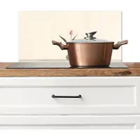 KitchenYeah Spatscherm keuken 60x30 cm - Kookplaat achterwand Tulp - Vaas - Beige - Muurbeschermer - Spatwand fornuis - Hoogwaardig aluminium