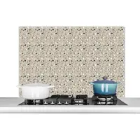 KitchenYeah Spatscherm keuken 100x65 cm - Kookplaat achterwand Terazzo - Structuur - Patroon - Muurbeschermer - Spatwand fornuis - Hoogwaardig aluminium
