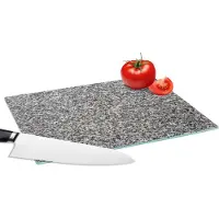 KitchenYeah Glazen Snijplank - 28x20 - Graniet - Industrieel - Design - Grijs - Snijplanken Glas