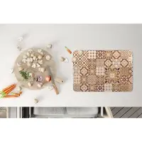 KitchenYeah Placemat - Placemats kunststof - Bloemen - Figuren - Vintage - Bruin - Design - 45x30 cm - 6 stuks - Hittebestendig - Anti-Slip - Onderlegger - Afneembaar