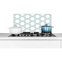 KitchenYeah Spatscherm - Patronen - Hexagon - Design - Groen - Spatwand - 70x30 cm - Achterwand keuken