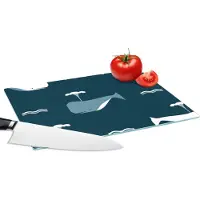 KitchenYeah Glazen Snijplank - 28x20 - Patronen - Walvis - Water - Kindje - Jongens - Kinderen - Kids - Snijplanken Glas