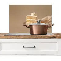 KitchenYeah Spatscherm keuken 70x50 cm - Kookplaat achterwand Vanilletaart - Cake - Romig - Muurbeschermer - Spatwand fornuis - Hoogwaardig aluminium
