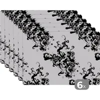 KitchenYeah Placemat - Placemats kunststof - Patronen - Zen - Abstract - 45x30 cm - 6 stuks - Hittebestendig - Anti-Slip - Onderlegger - Afneembaar
