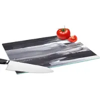KitchenYeah Glazen Snijplank - 39x28 - Verf - Zwart - Design - Snijplanken Glas