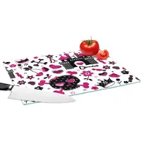 KitchenYeah Glazen Snijplank - 39x28 - Meiden - Kroon - Hart - Patronen - Girl - Kindje - Kinderen - Snijplanken Glas