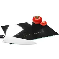 KitchenYeah Glazen Snijplank - 28x20 - Tekst - Abstract - Love more - Quotes - Snijplanken Glas