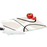 KitchenYeah Glazen Snijplank - 39x28 - Lijn - Abstract - Minimalisme - Pastel - Snijplanken Glas