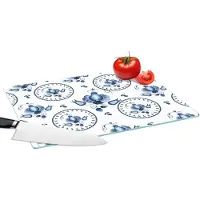 KitchenYeah Glazen Snijplank - 39x28 - Patroon - Folklore - Tulp - Snijplanken Glas