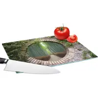 KitchenYeah Glazen Snijplank - 28x20 - Bamboe - Bos - Japans - Doorkijk - Snijplanken Glas