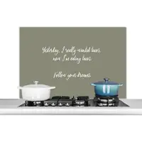 KitchenYeah Spatscherm keuken 100x65 cm - Kookplaat achterwand Yesterday, I really wanted tacos - Quotes - Taco lover - Spreuken - Muurbeschermer - Spatwand fornuis - Hoogwaardig aluminium