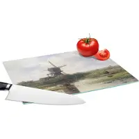 KitchenYeah Glazen Snijplank - 28x20 - Molen - Willem Roelofs - Oude meesters - Kunst - Snijplanken Glas