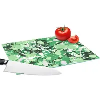 KitchenYeah Glazen Snijplank - 28x20 - Patronen - Groen - Camouflage - Snijplanken Glas