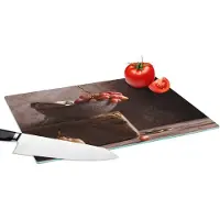 KitchenYeah Glazen Snijplank - 39x28 - Rustiek - Druiven - Schaal - Stilleven - Fruit - Snijplanken Glas