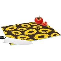 KitchenYeah Glazen Snijplank - 39x28 - Patronen - Zonnebloemen - Geel - Snijplanken Glas