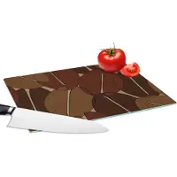 KitchenYeah Glazen Snijplank - 28x20 - Koffiebonen - Patronen - Coffee - Snijplanken Glas