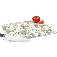 KitchenYeah Glazen Snijplank - 39x28 - Patroon - Cactus - Driehoek - Snijplanken Glas