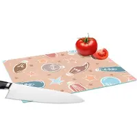 KitchenYeah Glazen Snijplank - 28x20 - Cartoon - Pastel - Patronen - Lamp - Snijplanken Glas