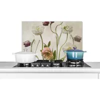 KitchenYeah Spatscherm keuken 60x40 cm - Kookplaat achterwand Bloemen - Lente - Tuin - Stilleven - Muurbeschermer - Spatwand fornuis - Hoogwaardig aluminium