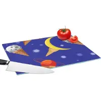 KitchenYeah Glazen Snijplank - 39x28 - Planeten - IJshoorntjes - Patronen - Snijplanken Glas